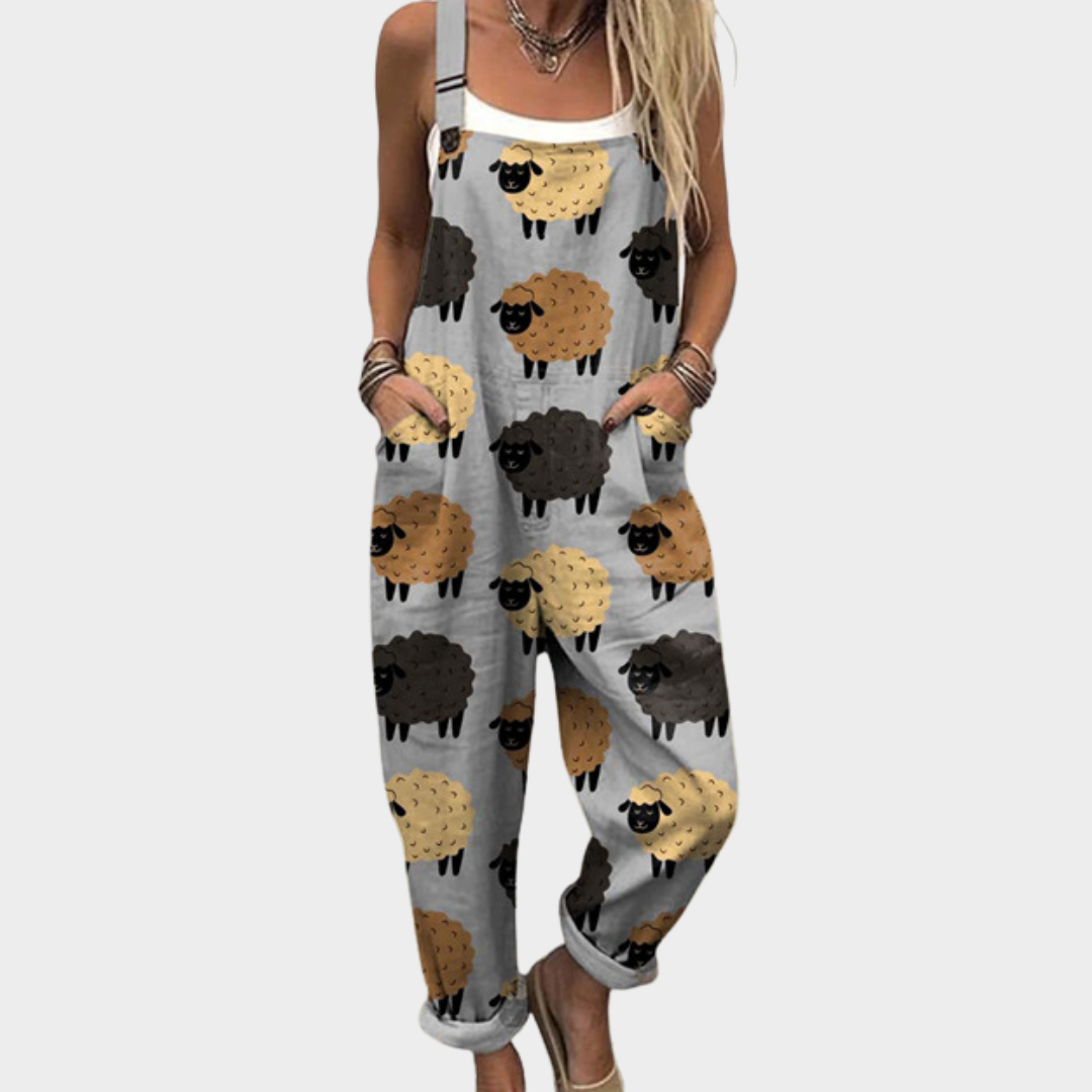 Mabel | Grey Printed Overalls