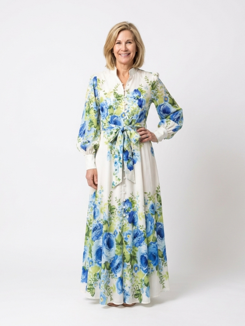 Colleen | Floral Button-Front Maxi Dress