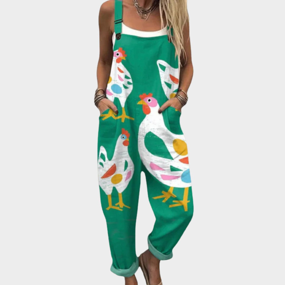 Briar | Green Printed Overalls