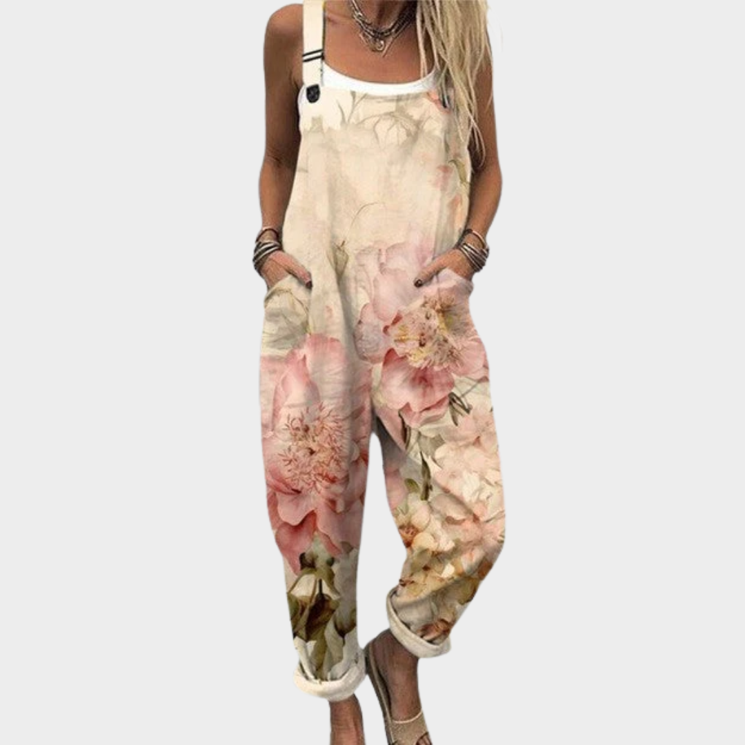Juniper | Beige Printed Overalls