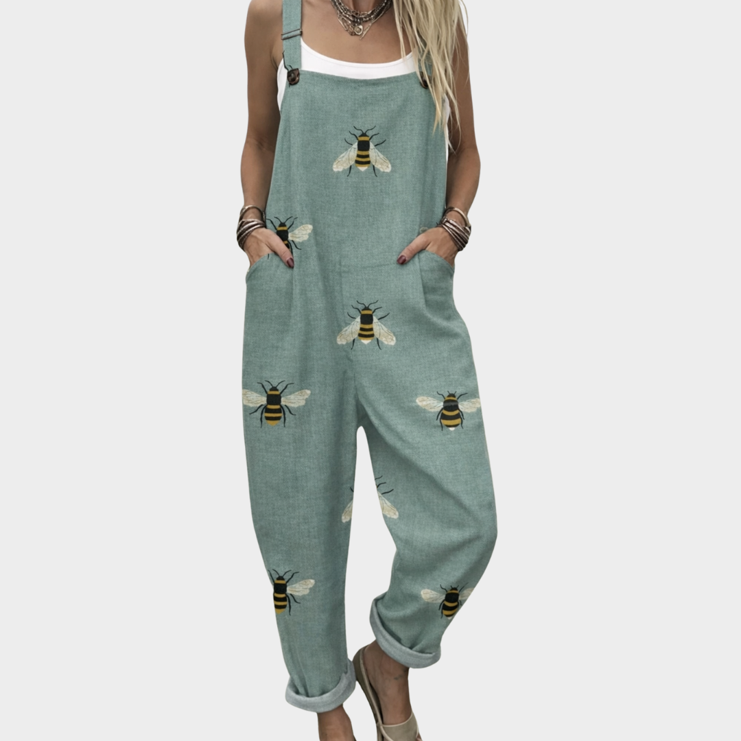 Delphine | Green & Blue Printed Overalls