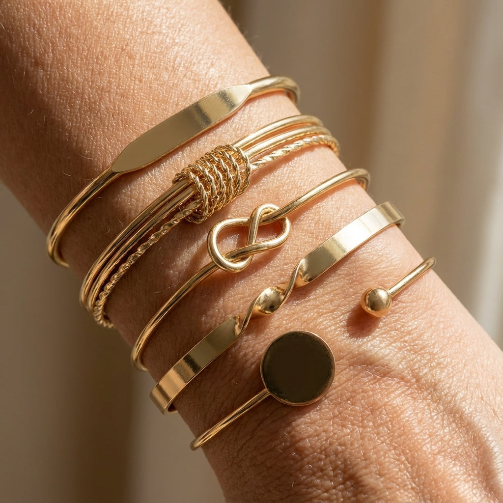 Aurelia | Gold Stacking Bracelet Set