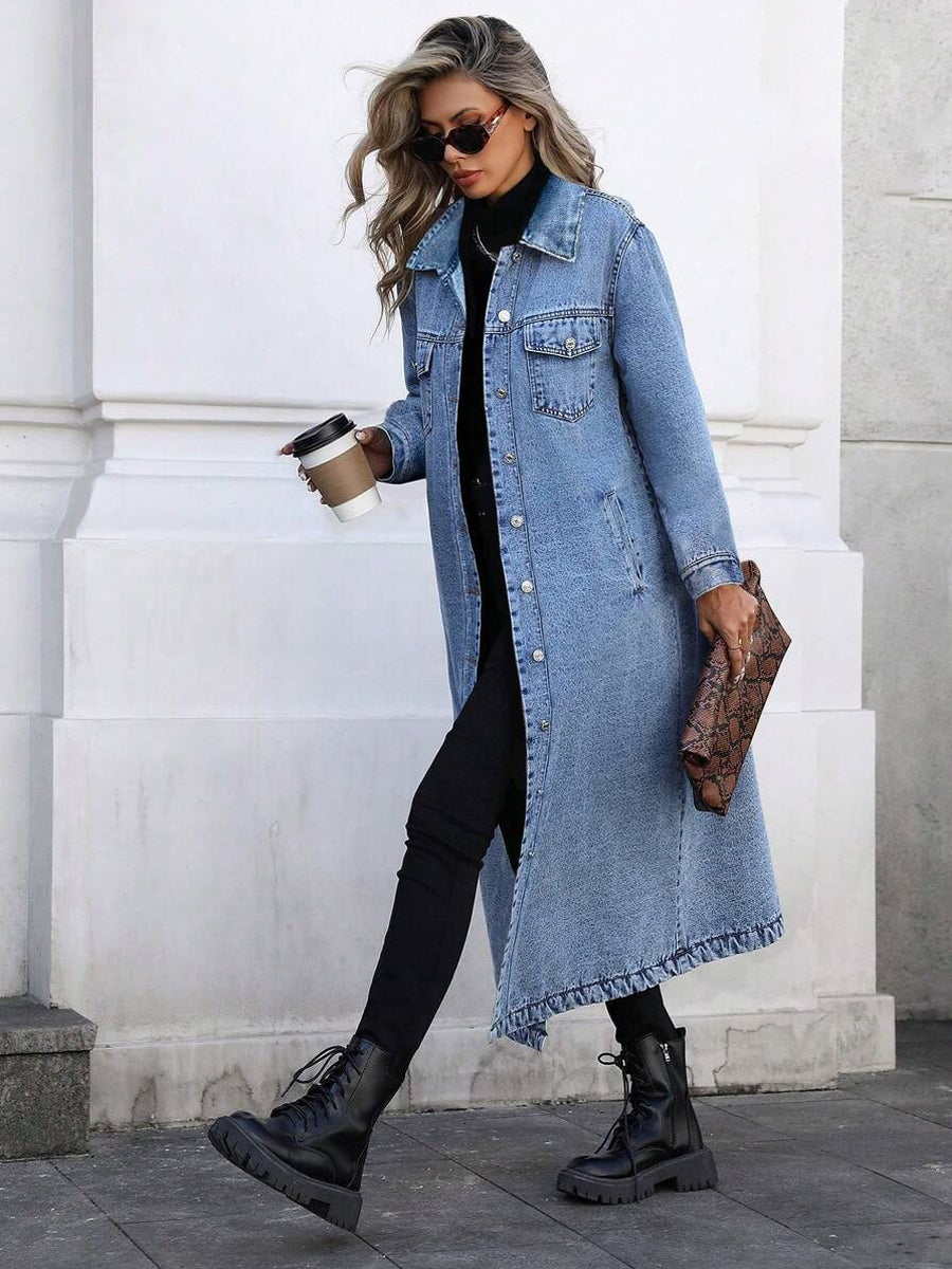 Michelle | Elegant Long Denim Jacket